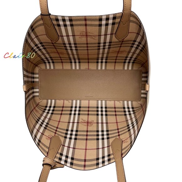 Burberry Medium Haymarket Colours Check Leather Reversible Tote - Picture 7 of 11